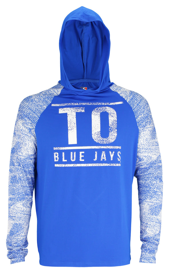 Zubaz MLB Baseball Men's Toronto Blue Jays Static Stripe Hooded Shirt