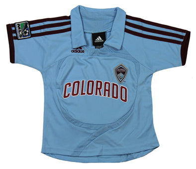 Adidas MLS Soccer Toddlers Colorado Rapids Away Jersey Polo Shirt, Blue