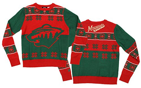 KLEW NHL Youth Minnesota Wild Ugly Crew Neck Team Sweater