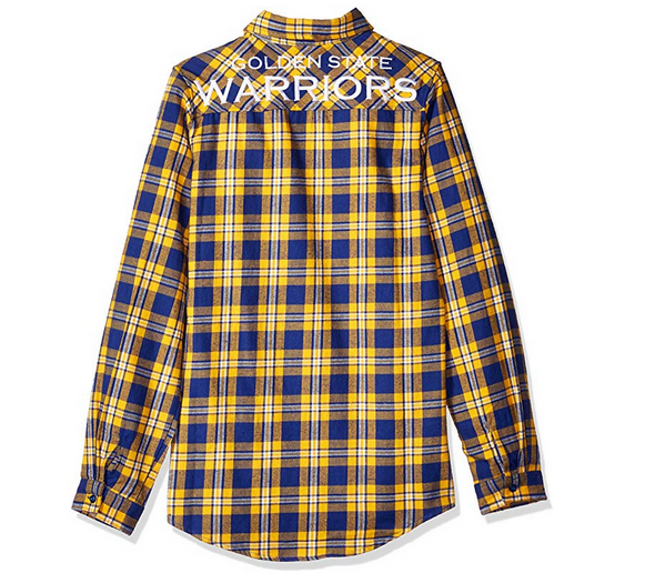 FOCO NBA Women's Golden State Warriors 2016 Wordmark Basic Flannel Shirt
