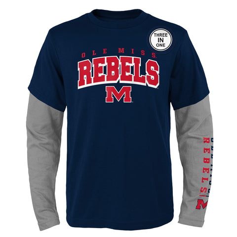 Outerstuff NCAA Youth Boys 8-20 Ole Miss Rebels 3 in 1 Combo Shirt Pack