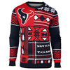 Klew NFL Men's Houston Texans Patches Ugly Sweater, Red
