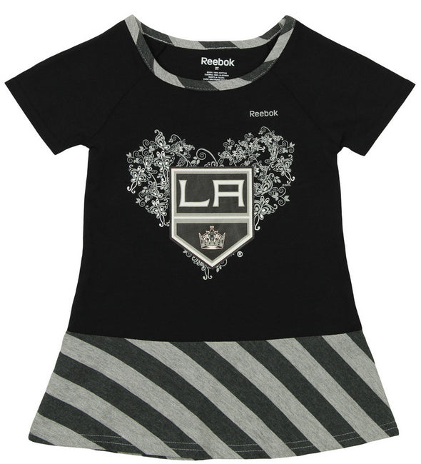 Reebok NHL Little Girls Los Angeles Kings Fancy Dropwaist Dress, Black