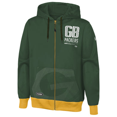 Outerstuff NFL Men's Green Bay Packers Drop Back Performance Fleece Hoodie