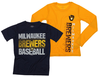 Outerstuff MLB Youth Milwaukee Brewers Fan Two Piece Performance T-Shirt Combo Set
