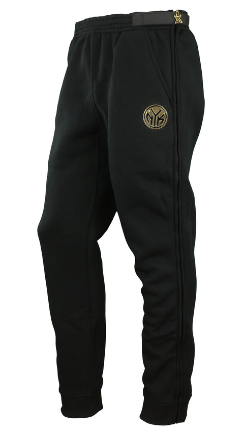 Zipway NBA Men's New York Knicks Gold Accent Track Pants, Black