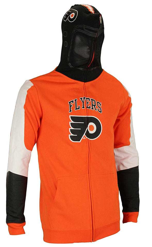 NHL Youth Philadelphia Flyers Full Zip Helmet Masked Hoodie, Orange