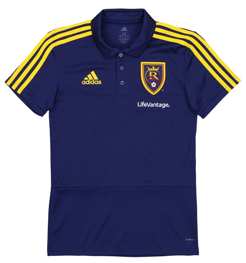 adidas Real Salt Lake MLS Men's Finished Coaches 3-Stripe Polo, X-Small