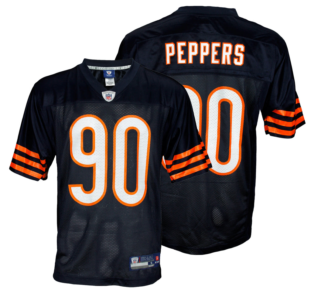 90 JULIUS PEPPERS Chicago Bears NFL LB Orange Throwback Jersey