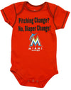 MLB Baseball Infants Miami Marlins 3 Pack Creeper Bodysuit Set, Red/Black/White