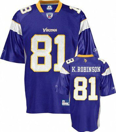 Reebok Minnesota Vikings NFL Koren Robinson # 18 Men's Replica Jersey, Purple