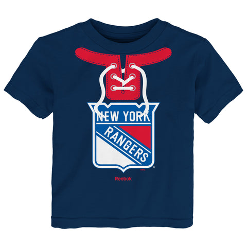 Reebok NHL Little Kids (4-7) New York Rangers Mock Lace Up Tee, Blue