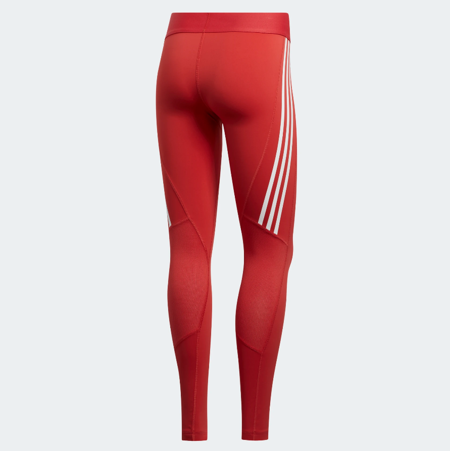 Adidas Women s Alphaskin 3 Stripes Long Tights Glory Red Fanletic