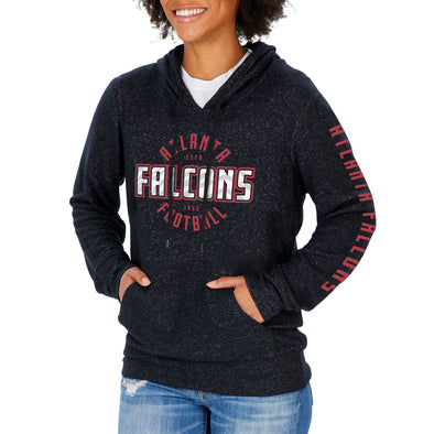 Zubaz NFL Women's Atlanta Falcons Marled Soft Pullover Hoodie