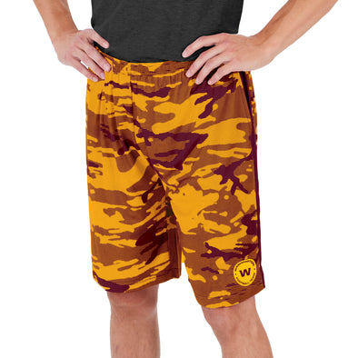 Zubaz Men's NFL Washington Team Lightweight Camo Lines Shorts with Logo