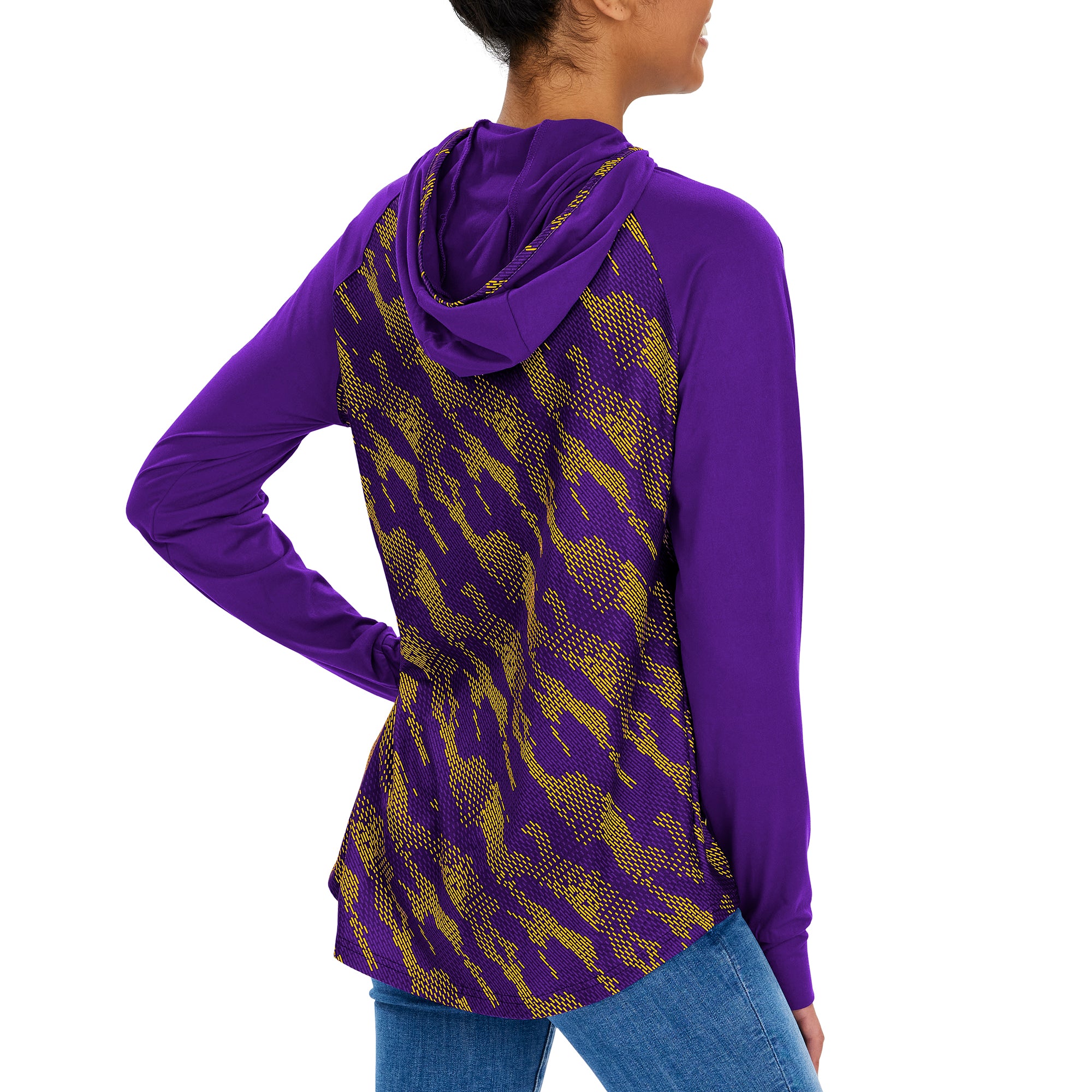 Zubaz NFL Women's Minnesota Vikings Elevated Hoodie W/ Team Color