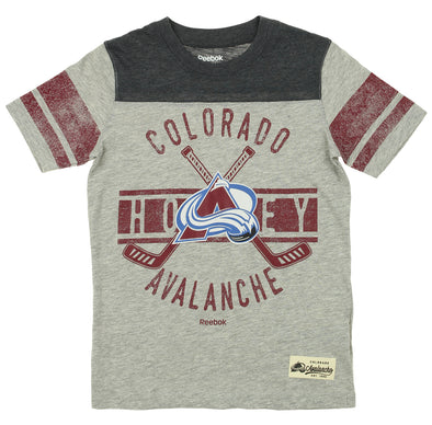 Reebok NHL Youth Colorado Avalanche "Lineage" Short Sleeve Slub Tee, Gray