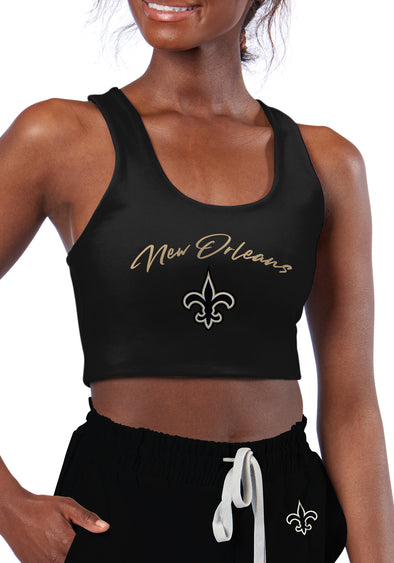Certo By Northwest NFL Women's New Orleans Saints Collective Reversible Bra, Black