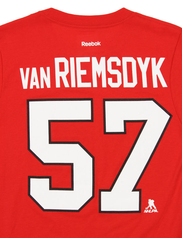 Reebok NHL Boys Youth Chicago Blackhawks Trevor Van Riemsdyk #57 Short Sleeve Tee, Red