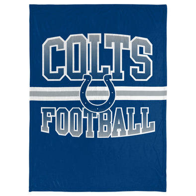 FOCO NFL Indianapolis Colts Stripe Micro Raschel Plush Throw Blanket, 45 x 60