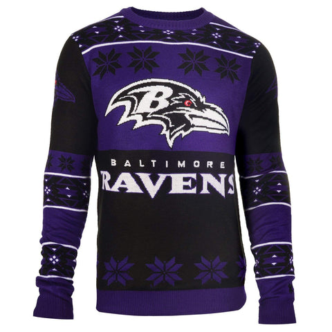 Forever Collectibles NFL Unisex Baltimore Ravens Big Logo Ugly Sweater