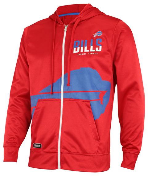 Outerstuff NFL Men's Buffalo Bills Drill Performance Full Zip Hoodie