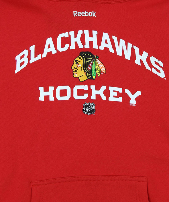 Reebok NHL Men's Chicago Blackhawks Logo Crest Basic Pullover Fleece Hoodie