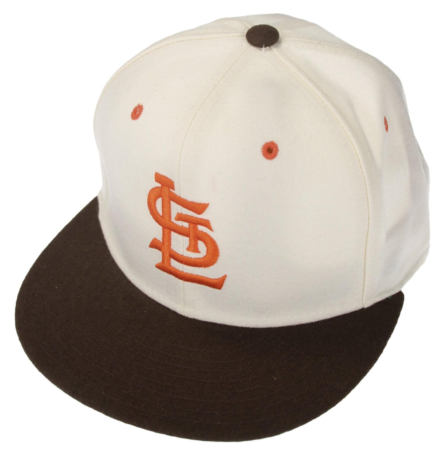 Men's New Era White/Brown St. Louis Browns Cooperstown Collection on Deck 59FIFTY Fitted Hat
