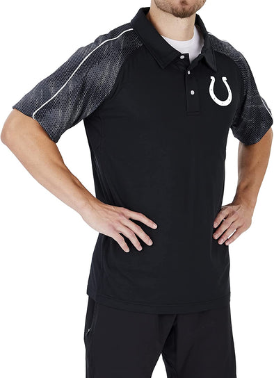 Zubaz Indianapolis Colts NFL Men's Elevated Field Polo w/Tonal Viper Print Accent