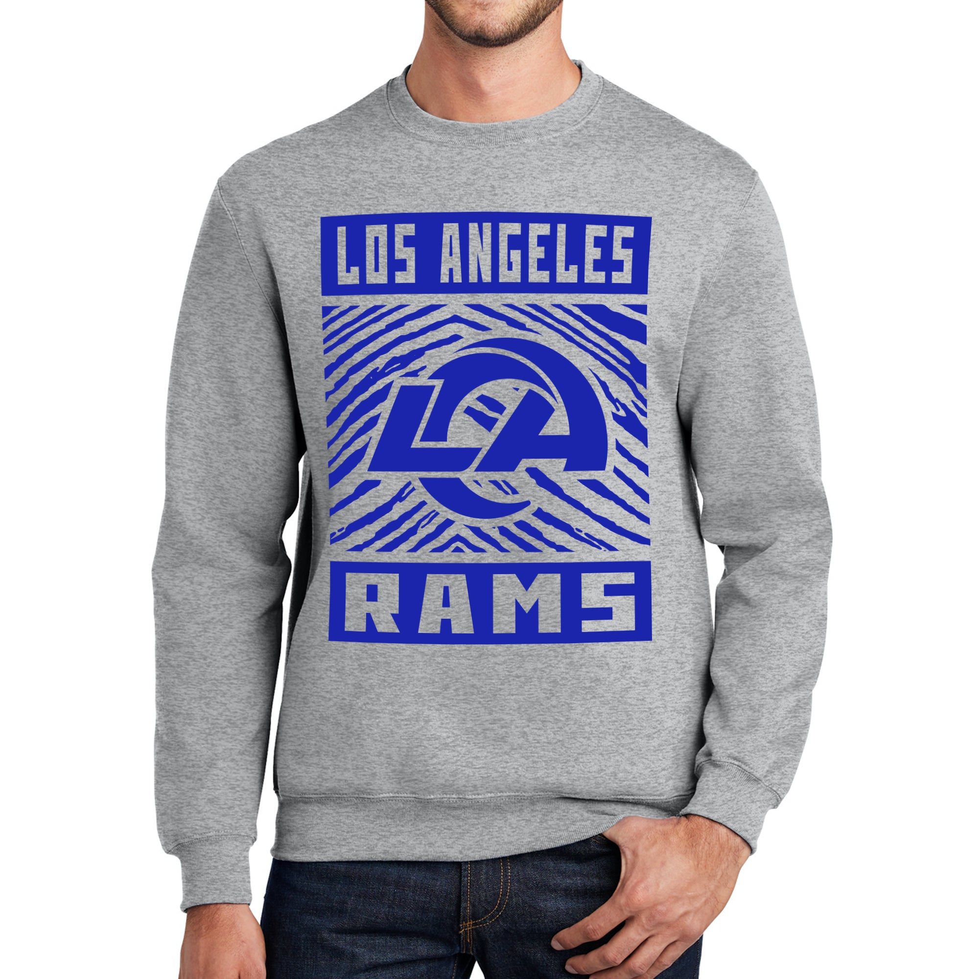 Zubaz NFL Men's Los Angeles Rams Zebra Graphic Athletic Crew Neck Swea –  Fanletic