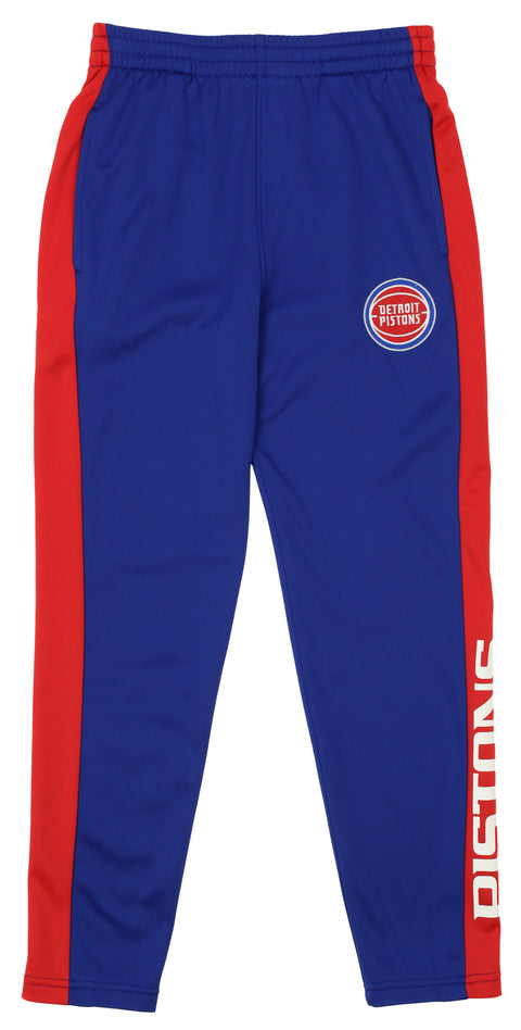 OuterStuff NBA Youth Boys Side Stripe Slim Fit Performance Pant, Detroit Pistons