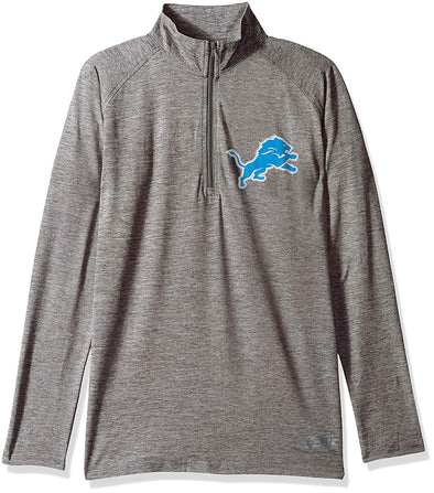 Zubaz NFL Football Women's Detroit Lions Tonal Gray Quarter Zip Sweatshirt