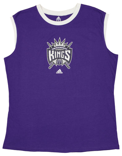 Adidas Sacramento Kings NBA Women's Sleeveless Ringer Tee, Purple