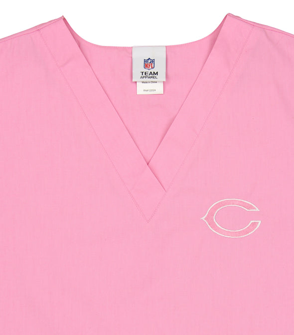 Fabrique Innovations NFL Unisex Chicago Bears Breast Cancer Awareness Scrub Top