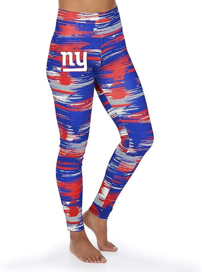 Zubaz NFL Women's New York Giants Brushed Paint Team Color Leggings