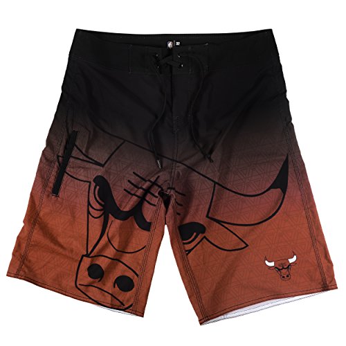 KLEW NBA Men's Chicago Bulls Gradient Board Shorts