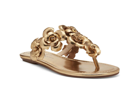Jessica Simpson Women's Ginima Floral Embellished Flat Thong Sandals