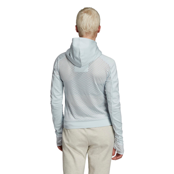 Adidas Women's Z.N.E. HD Fast Release Mesh Zip Up Hoodie, Blue Tint