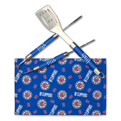 Northwest NBA Los Angeles Clippers Scatter Print 3 Piece BBQ Grill Set