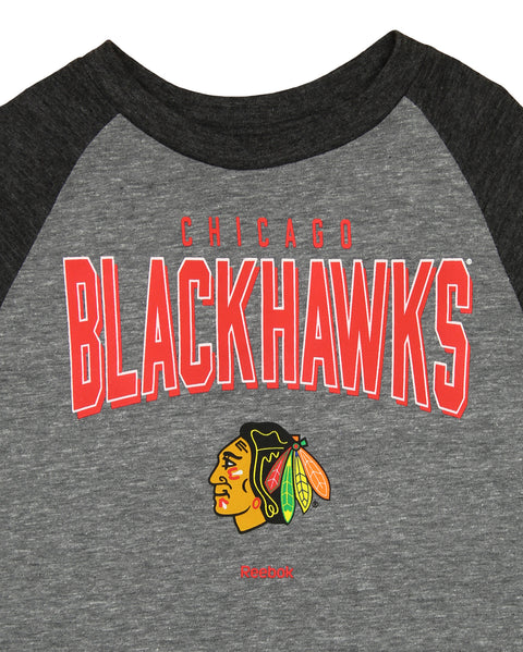 Reebok NHL Kids (4-7) Chicago Blackhawks Arch Standard Raglan Long Sleeve T-Shirt