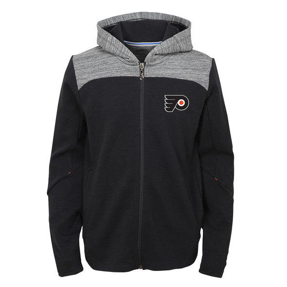 Outerstuff Philadelphia Flyers NHL Boys Kids (4-7) Centripedal Full Zip Hoodie, Black