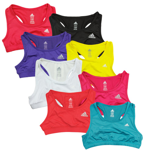 Adidas Youth Girl's Techfit Solid Color Athletic Sports Bra, Multiple Colors