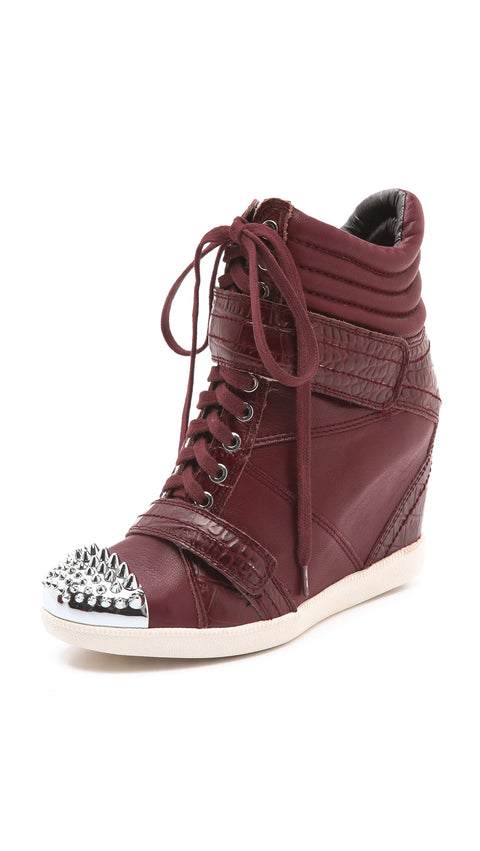 Boutique 9 Nevan Women's Wedge Fashion Sneakers Heels, Wine