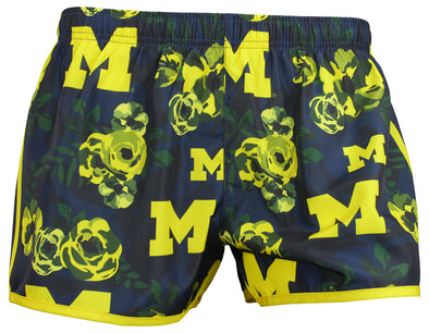 FOCO NCAA Women's Michigan Wolverines Floral Running Shorts