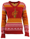 FOCO NBA Women's Cleveland Cavaliers Big Logo Aztec V-Neck Sweater