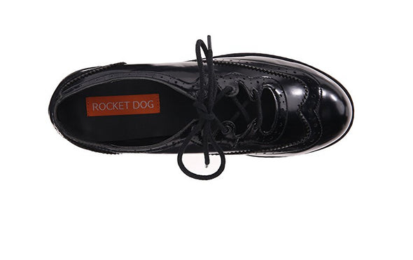 Rocket Dog Women's Melody Boxed in Pu Tuxedo Oxford Shoes, Black