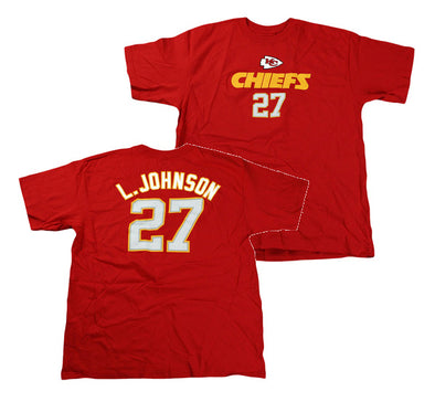 Reebok NFL Kansas City Chiefs L. Johnson #27 Short Sleeve Tee Shirt