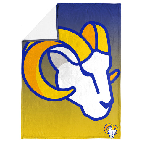 FOCO NFL Los Angeles Rams Gradient Micro Raschel Throw Blanket, 50 x 60
