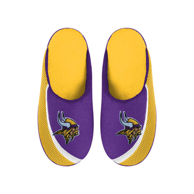 FOCO NFL Men's NFL Minnesota Vikings 2022 Big Logo Color Edge Slippers