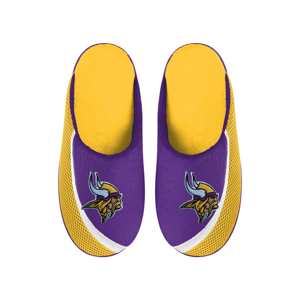 FOCO NFL Men's NFL Minnesota Vikings 2022 Big Logo Color Edge Slippers